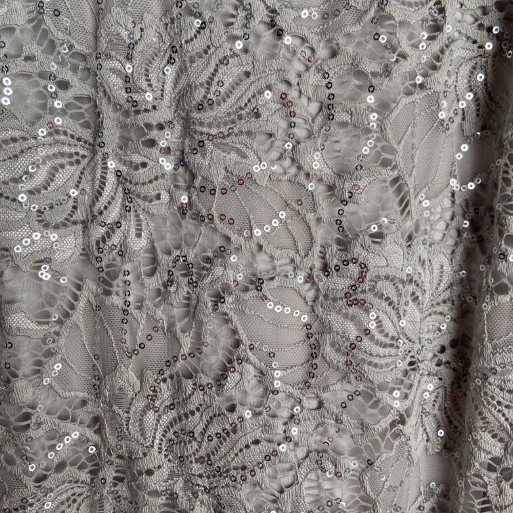 Dressbarn Roz & Ali Dress Gray with Sparkle - Picture 6 of 6